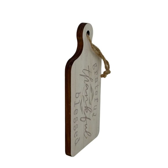 Mini Decorative Wood Sign Cutting Board Rustic Decor Blessed Inspirational White - Picture 3 of 7